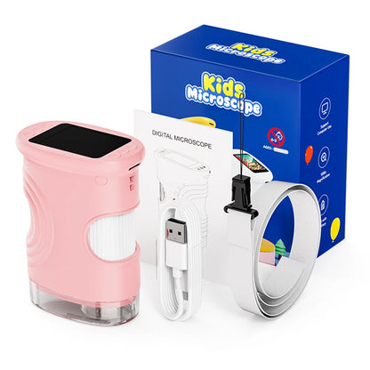 1000X Rechargeable Kids Microscope Full HD 1080P 2.0'' Screen Handheld Pocket Digital Magnifier Microscopes Portable Edu Gifts