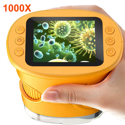 1000X Rechargeable Kids Microscope Full HD 1080P 2.0'' Screen Handheld Pocket Digital Magnifier Microscopes Portable Edu Gifts