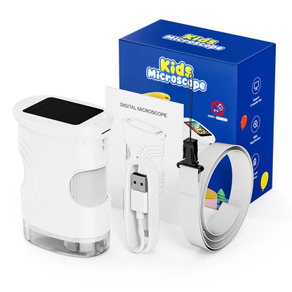 1000X Rechargeable Kids Microscope Full HD 1080P 2.0'' Screen Handheld Pocket Digital Magnifier Microscopes Portable Edu Gifts